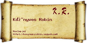 Könyves Robin névjegykártya
